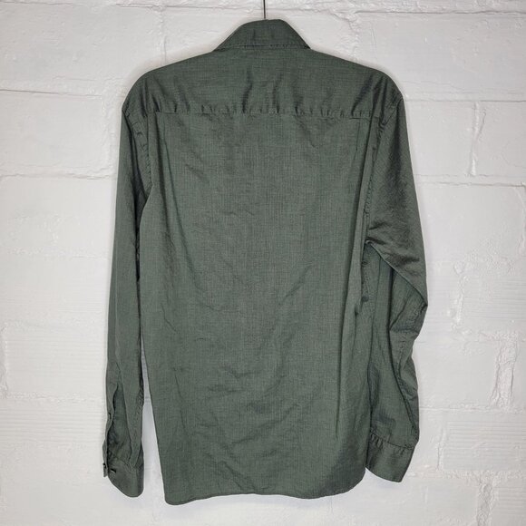 Peter Millar Men's Large Button Front Shirt Flex Finish Green - Picture 2 of 5